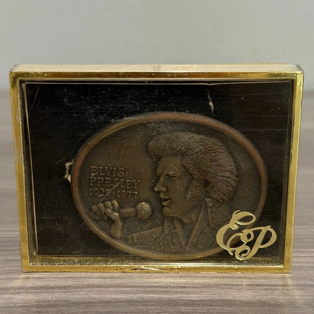 Elvis Presley 1977 Commemorative Belt Buckle‎ First Edition Arnold Bergier Box
